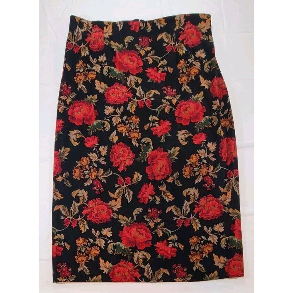 BRIGGS NEW YORK Women's Size 20W Skirt Plus Size Ankle Length Floral Vintage